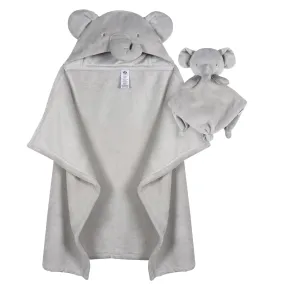 2-Piece Elephant Hooded Wearable Blanket & Security Blanket Set