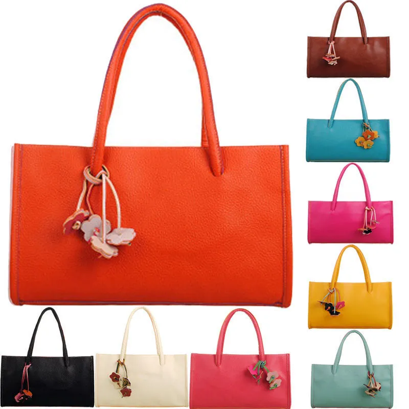 9 Colors Cy Color Flowers Elegant Girls Hbags Leather Shoulder Bag Women