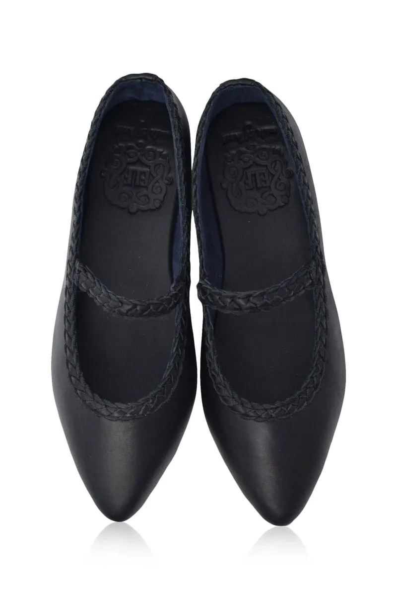 Amara Ballet Flats in Black