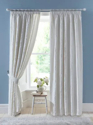 Appletree Collier Pencil Pleat Curtains in White | #department | George at ASDA