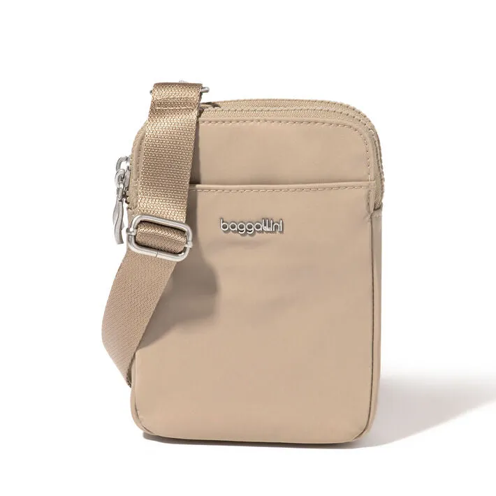 Baggallini Modern Take Two RFID Crossbody Color: Taupe Twill