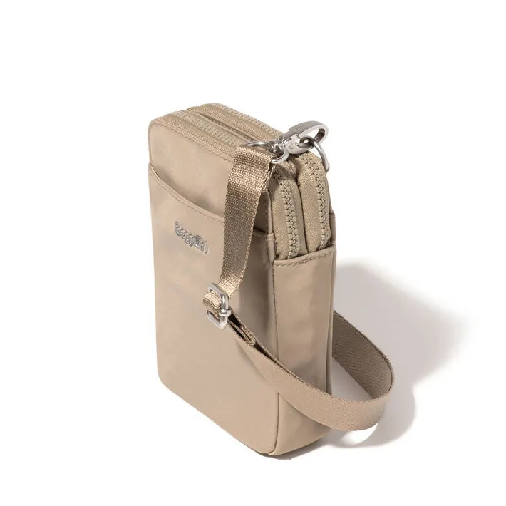 Baggallini Modern Take Two RFID Crossbody Color: Taupe Twill