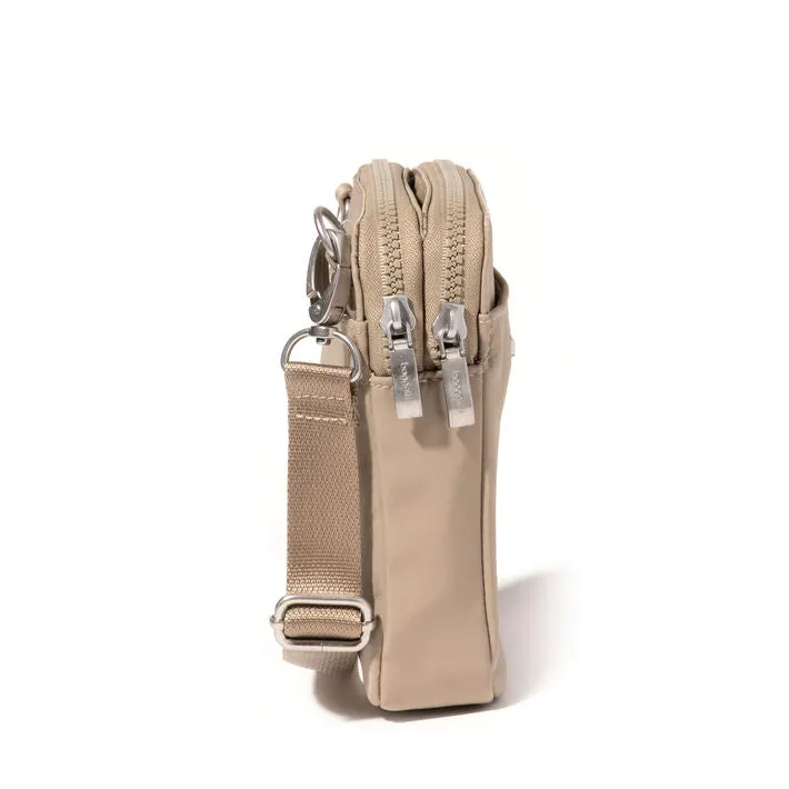 Baggallini Modern Take Two RFID Crossbody Color: Taupe Twill