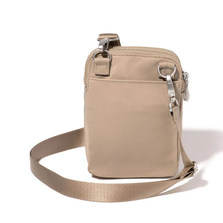 Baggallini Modern Take Two RFID Crossbody Color: Taupe Twill