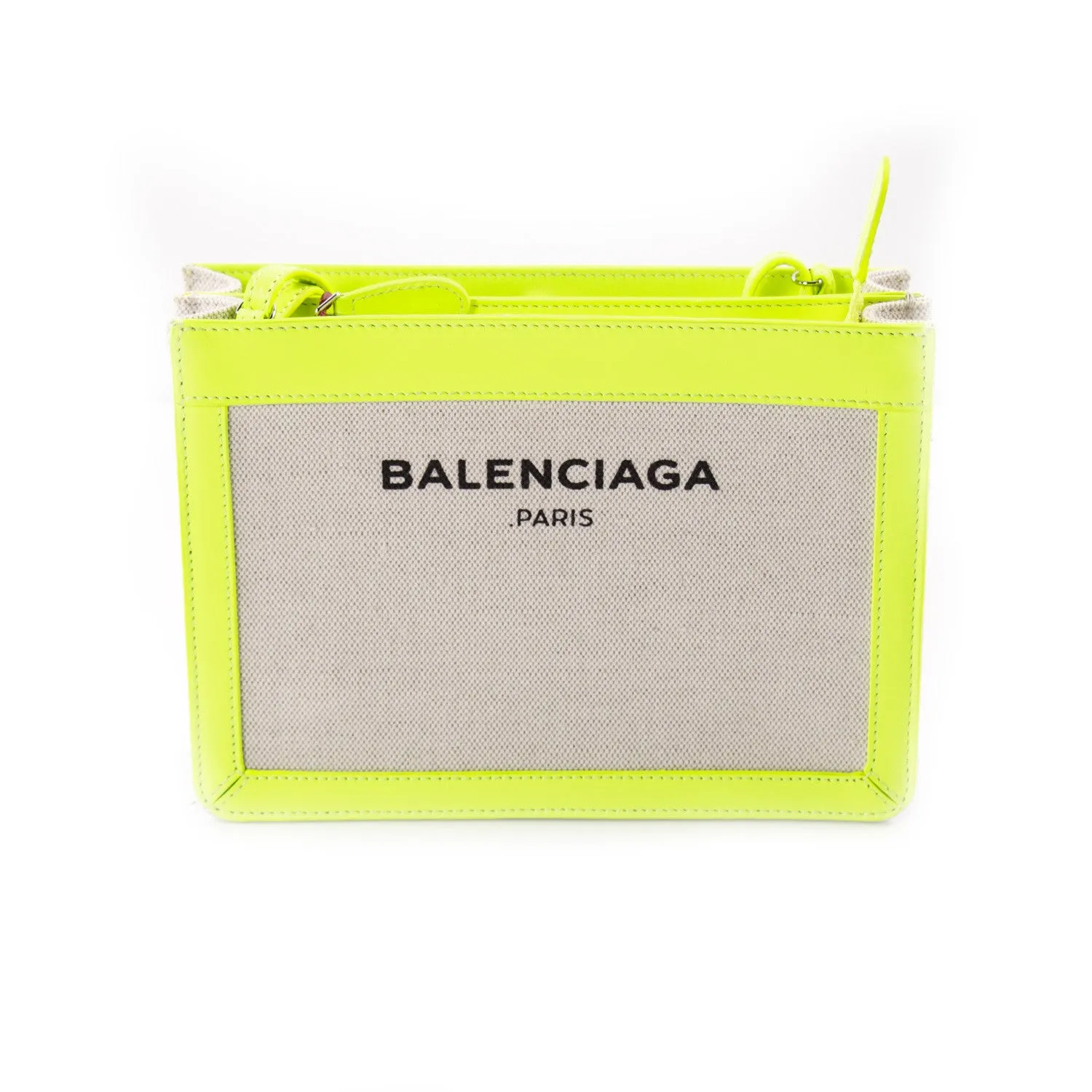 Balenciaga Leather and Canvas Shoulder Bag