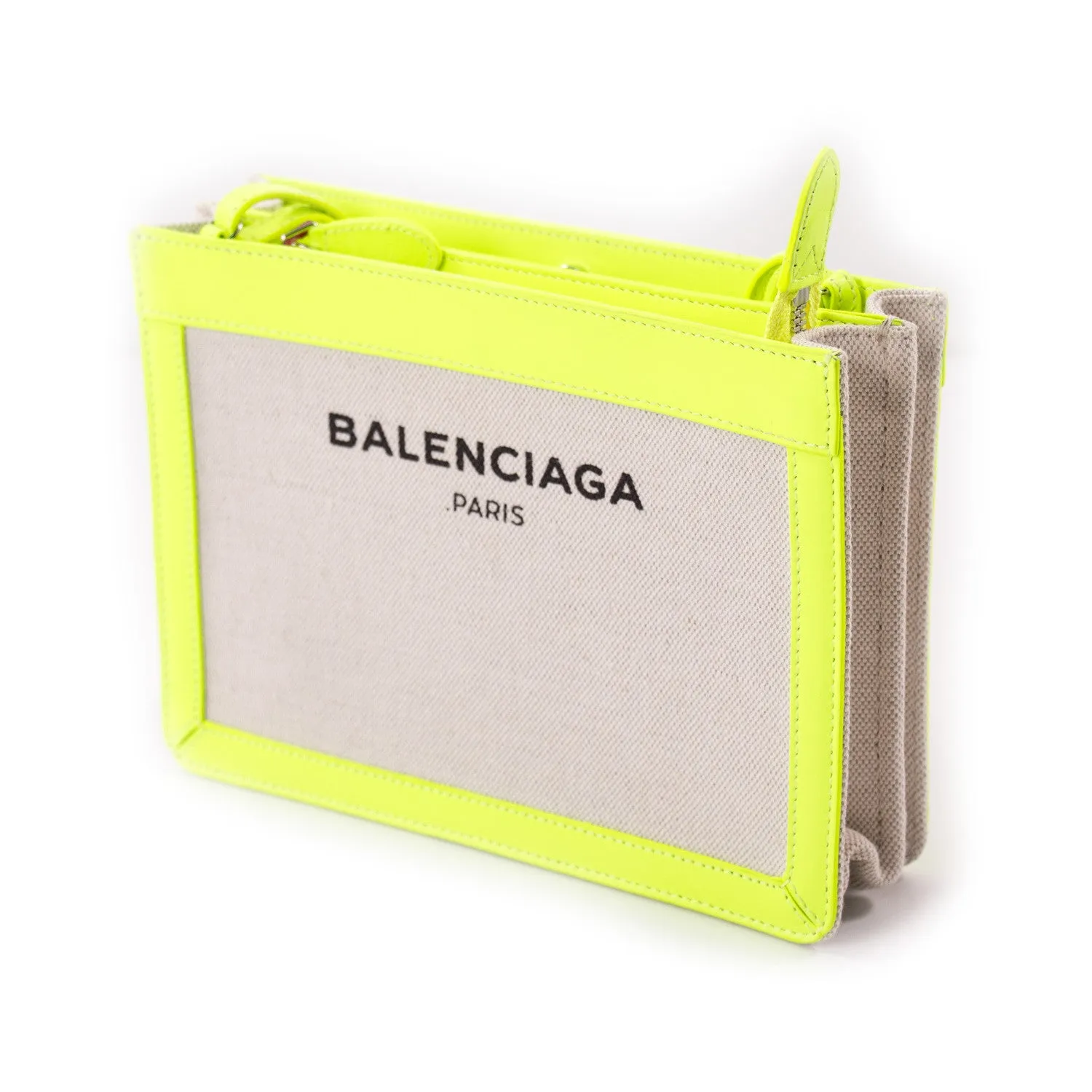 Balenciaga Leather and Canvas Shoulder Bag