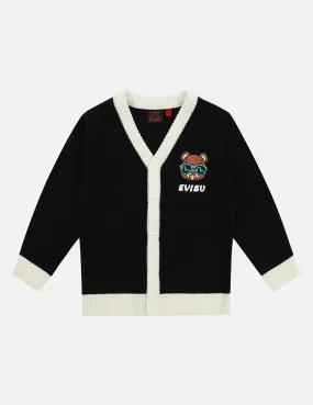 Bear Badge Wool Cardigan