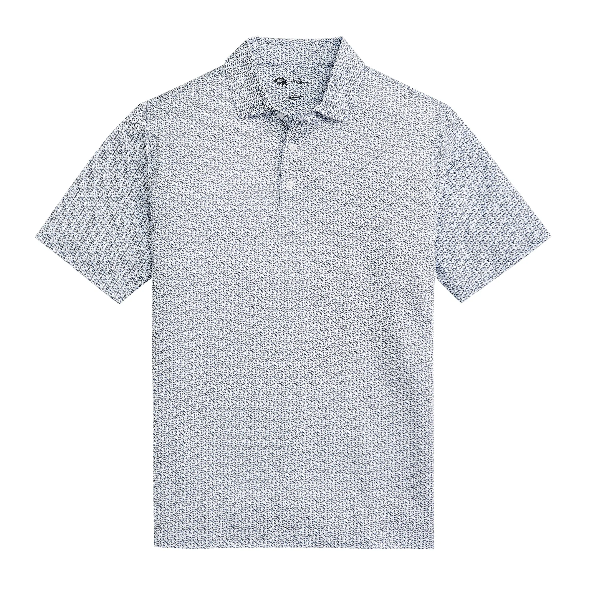 Bevy Printed Performance Polo - Antique White