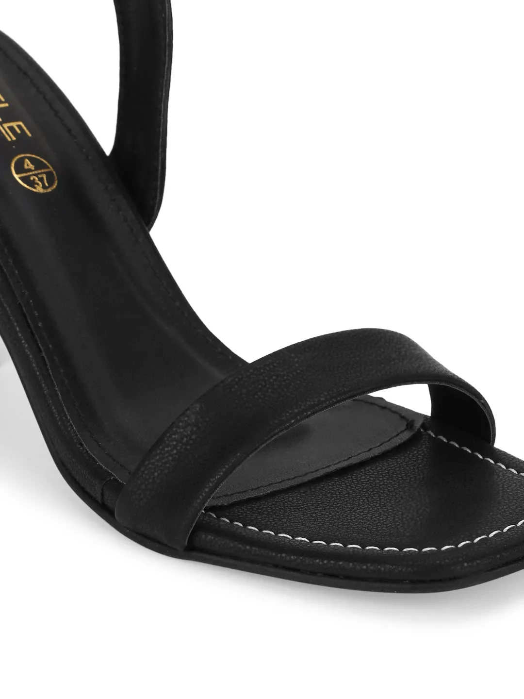 Black PU Triangular Heel Sandals (TC-SLC-B-79-BLK)