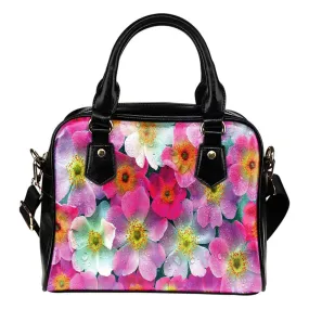 Bright Flowers Leather Shoulder Bag