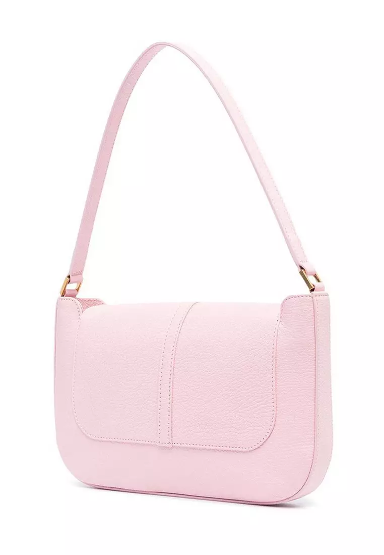 By Far By Far Miranda Grained Leather Shoulder Bag in Peony