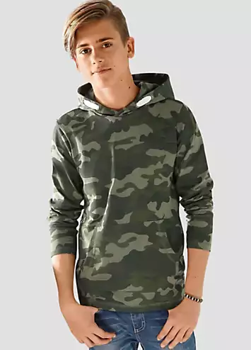 Camouflage Print Hoodie by Kidsworld | Look Again