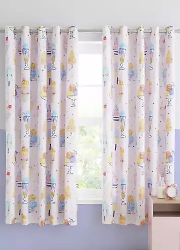 Catherine Lansfield Kids Ice Cream Fundae Pair of Lined Eyelet Curtains | Kaleidoscope