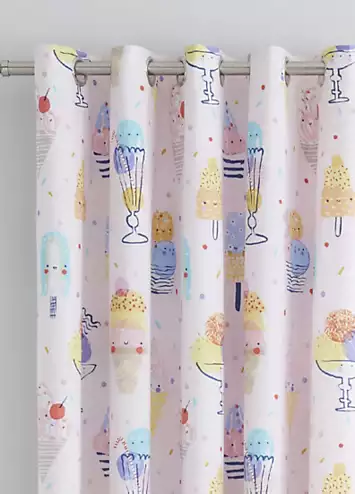 Catherine Lansfield Kids Ice Cream Fundae Pair of Lined Eyelet Curtains | Kaleidoscope