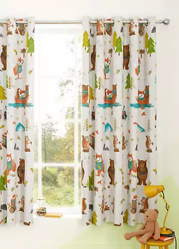 Catherine Lansfield Kids Woodland Adventure Pair of Lined Eyelet Curtains | Kaleidoscope