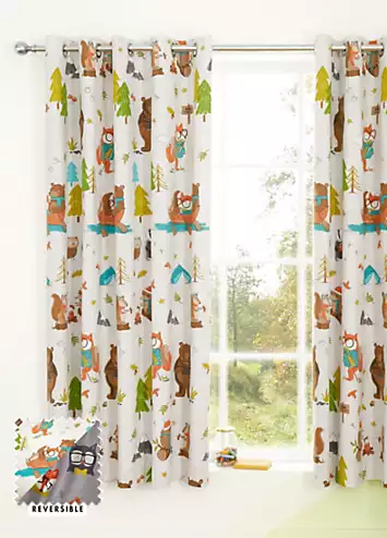 Catherine Lansfield Kids Woodland Adventure Pair of Lined Eyelet Curtains | Kaleidoscope