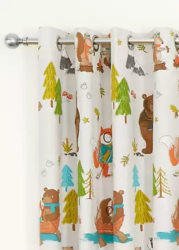 Catherine Lansfield Kids Woodland Adventure Pair of Lined Eyelet Curtains | Kaleidoscope