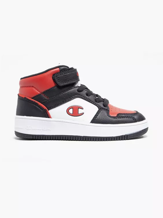 Champion  Junior Rebound 2.0 Mid Black/Red Trainers