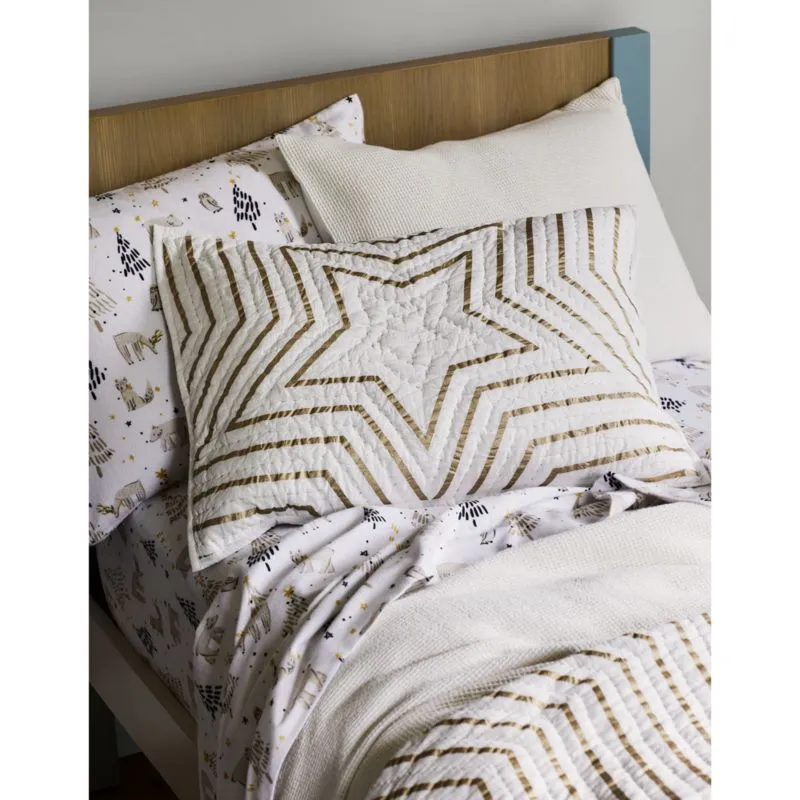 Crate&Barrel Scoop Cream Waffle Weave Organic Cotton Kids Twin Duvet Cover