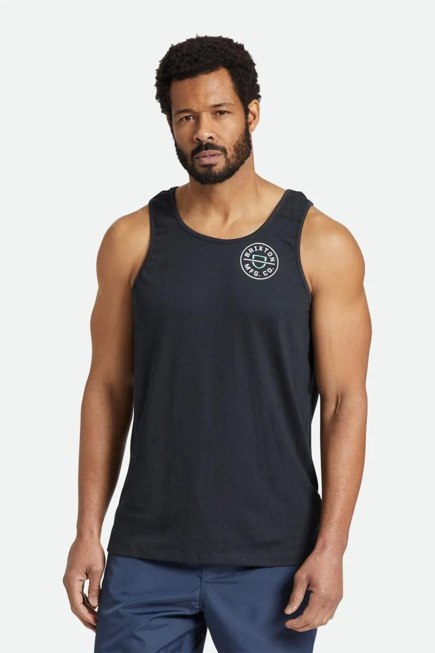 Crest Tank Top - Black/Jade