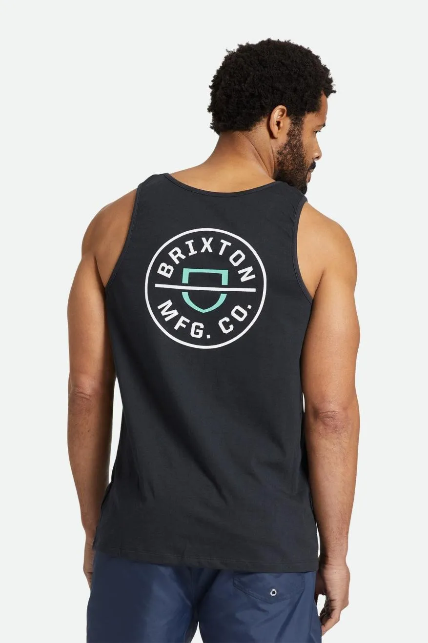 Crest Tank Top - Black/Jade