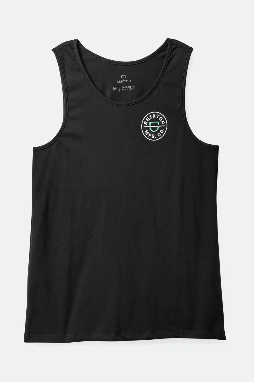 Crest Tank Top - Black/Jade