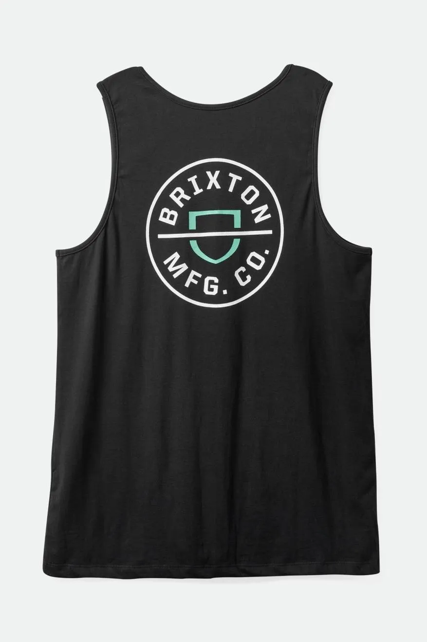 Crest Tank Top - Black/Jade