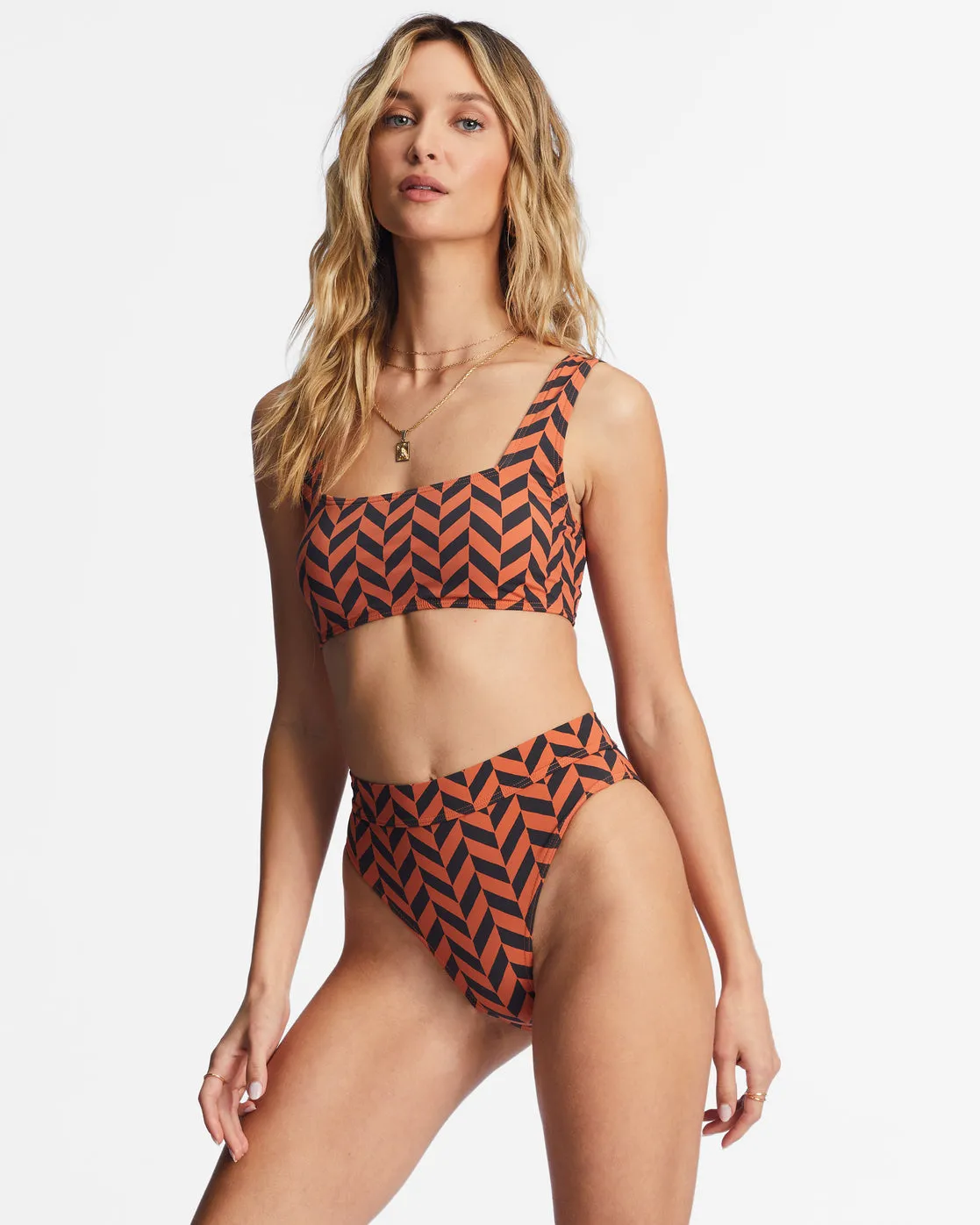 Cross Step Maui Rider Bikini Bottoms - Brick