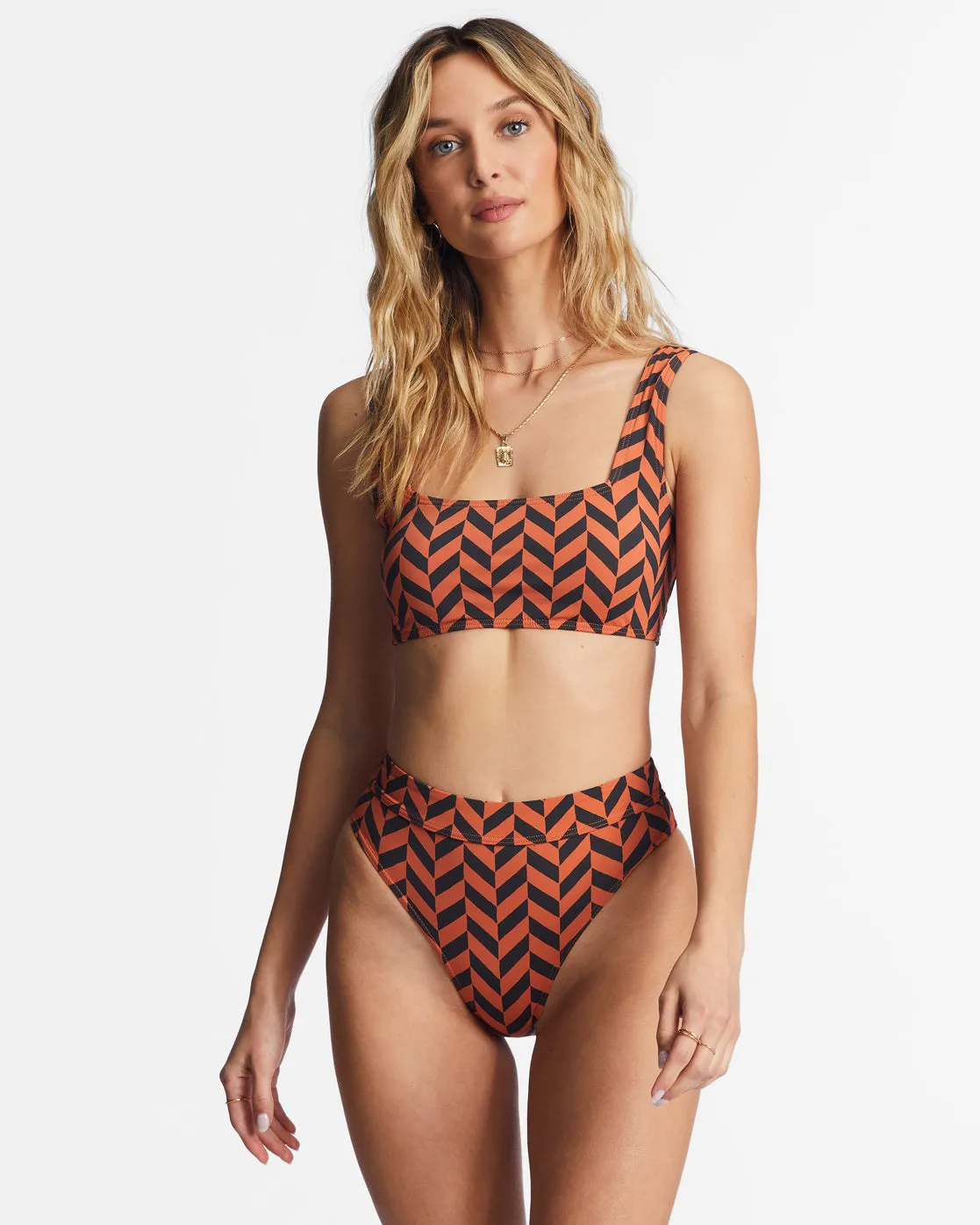 Cross Step Maui Rider Bikini Bottoms - Brick