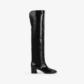 DANIELLE BOOT 50 mm Black nappa leather over-the-knee boot