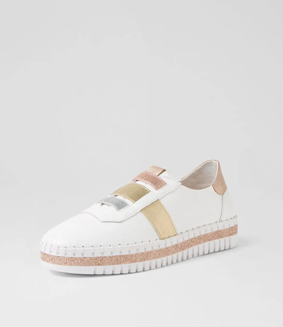 DJANGO & JULIETTE Margrit White Metallic Multi Sneakers