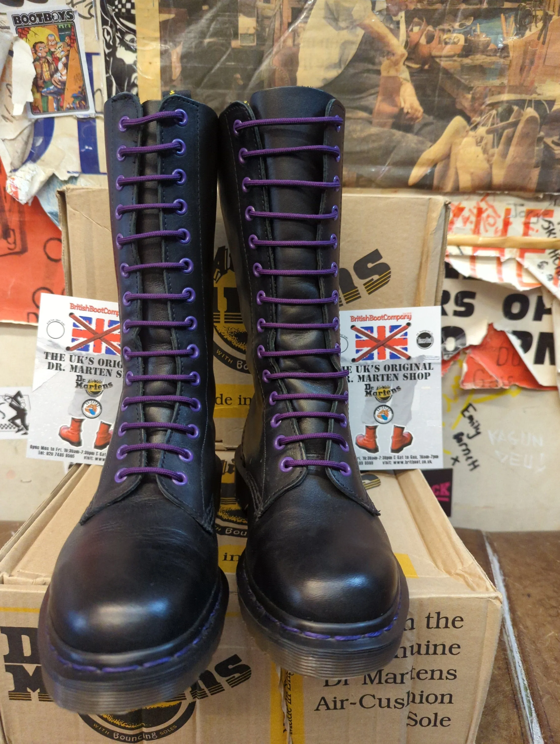 Dr Martens 1914 Black Abaline 14 Hole Made in England Size 5