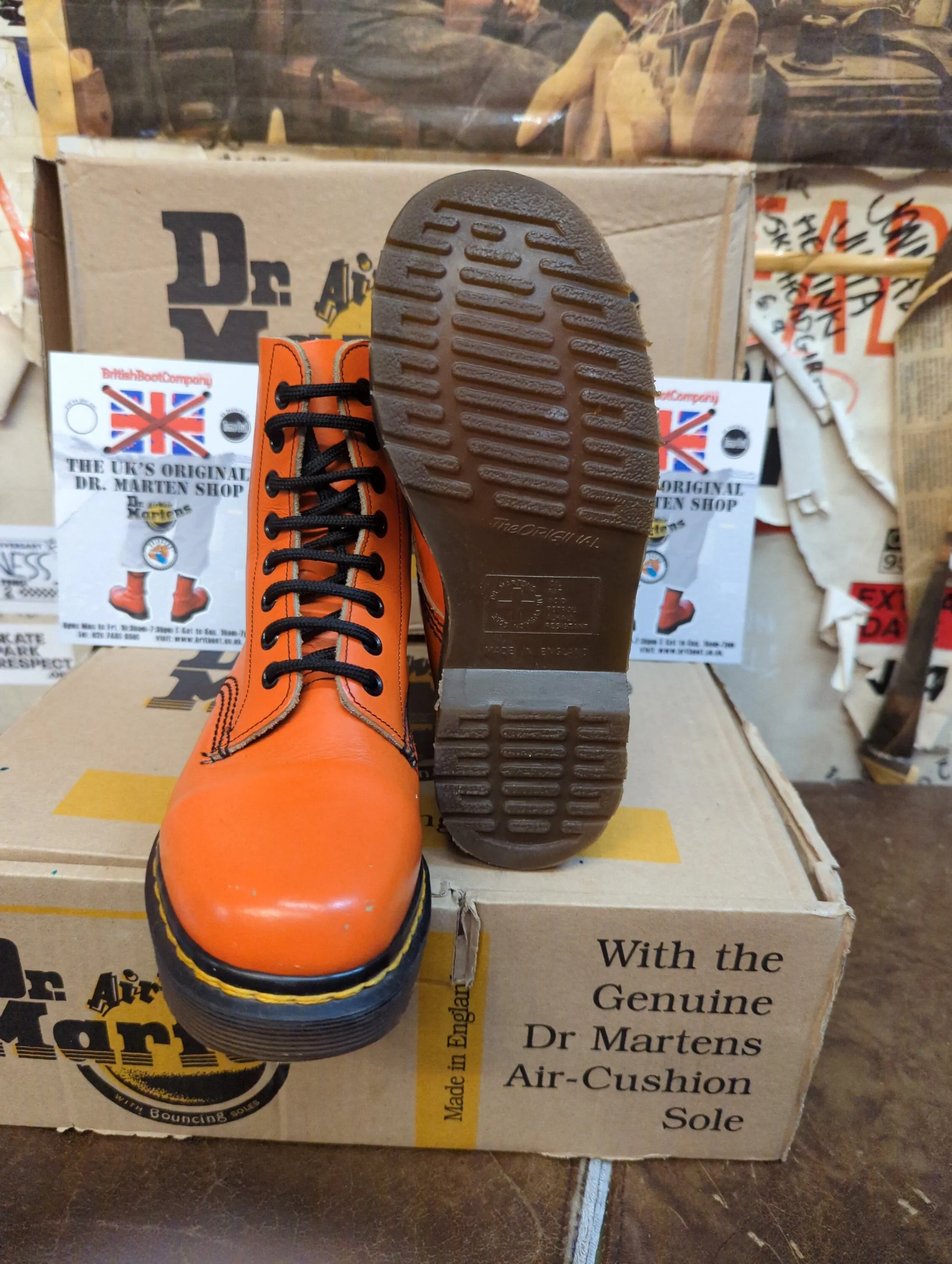 Dr Martens 552 Orange 8 Hole Made in England Size 1