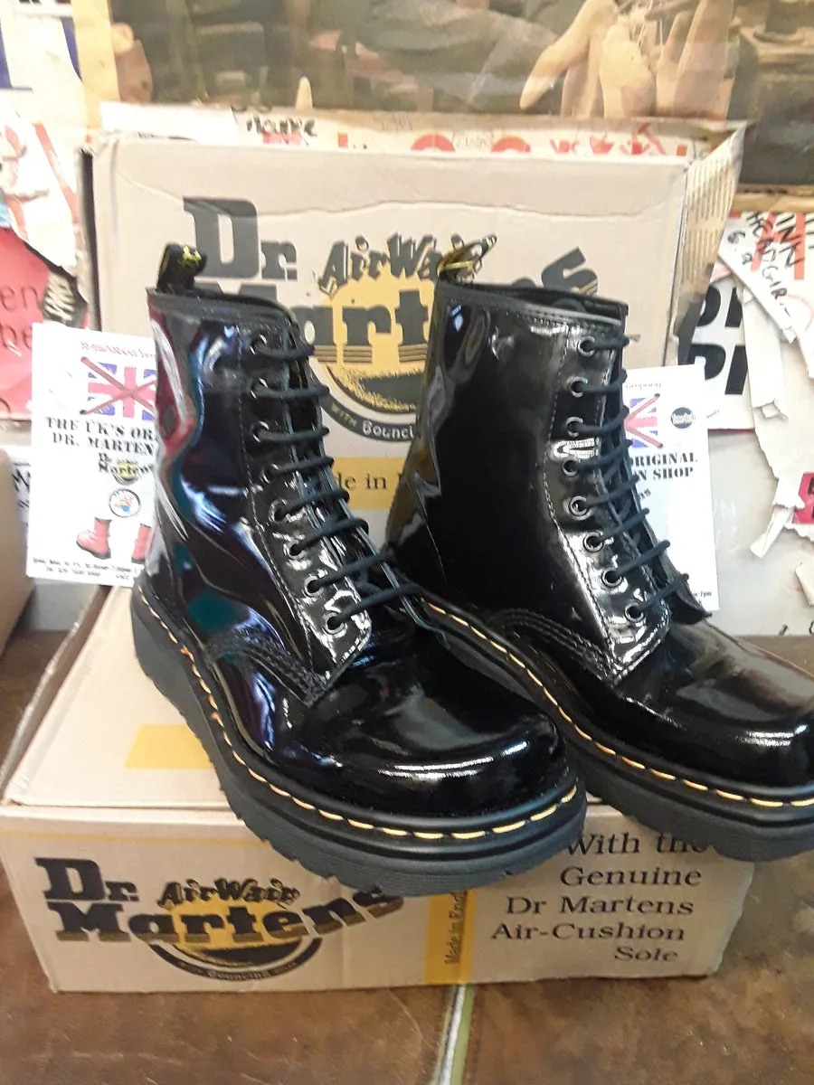 Dr Martens 9218 Black Patent 8 Hole Made in England Size 6.5