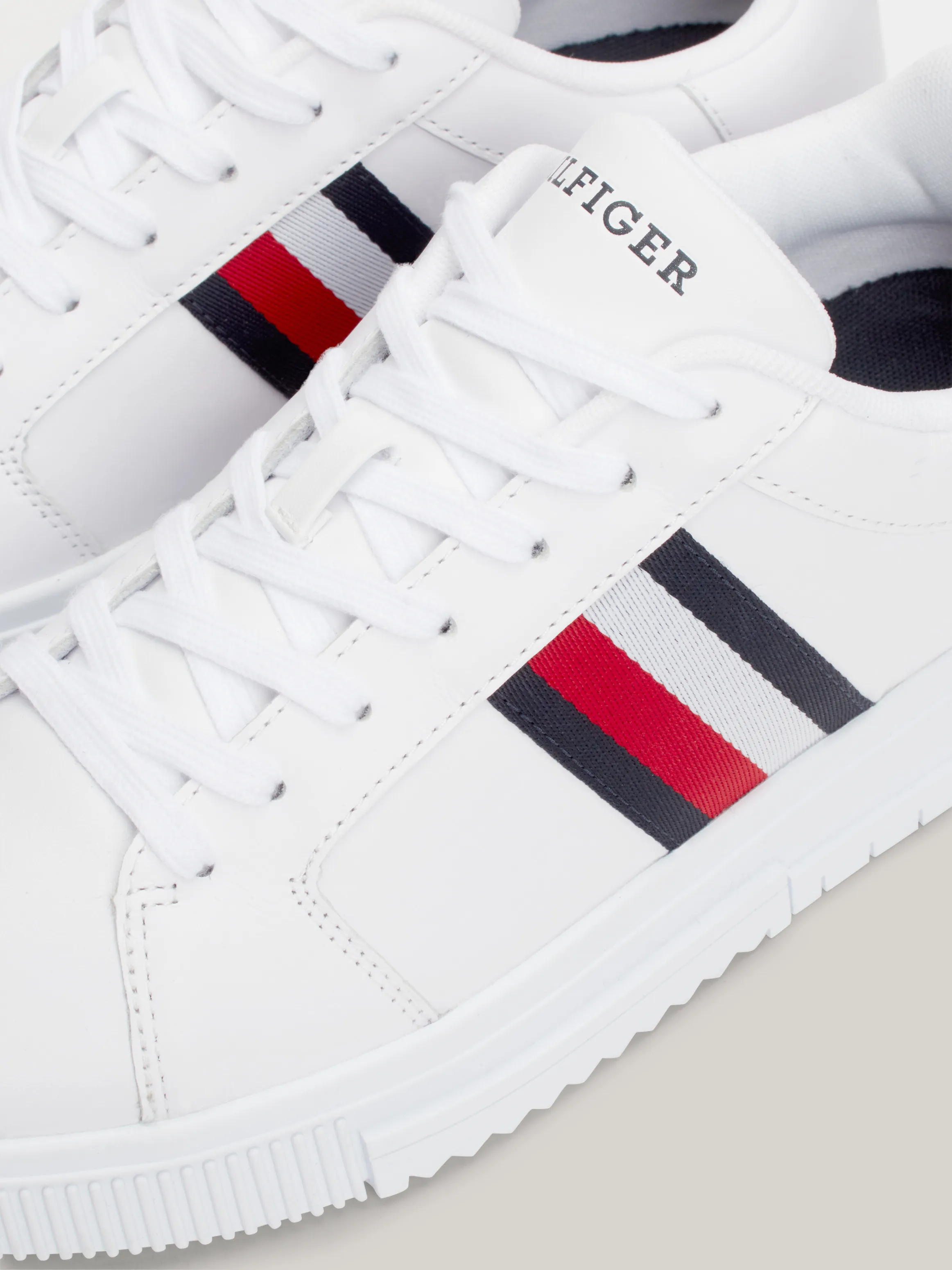 Essential Leather Signature Tape Trainers | Sneakers | Tommy Hilfiger