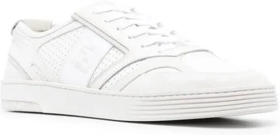 FENDI FF-embroidered lace-up sneakers White