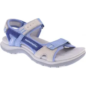 Free Spirit  Womens Ziri Sea/Multi Double Strap Riptape Sandals 41061