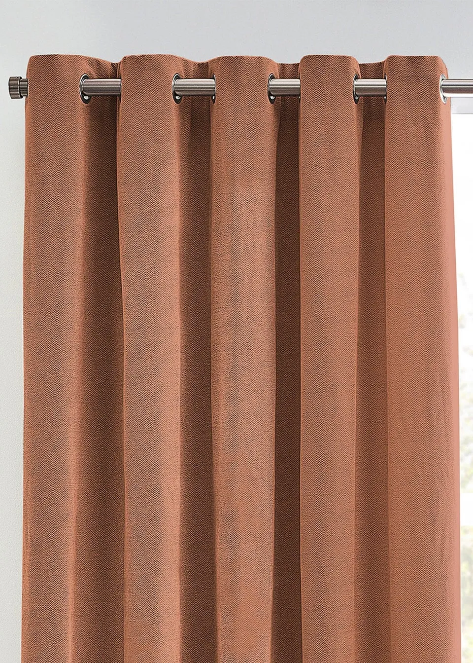 furn. Hudson Herringbone Chenille Eyelet Curtains