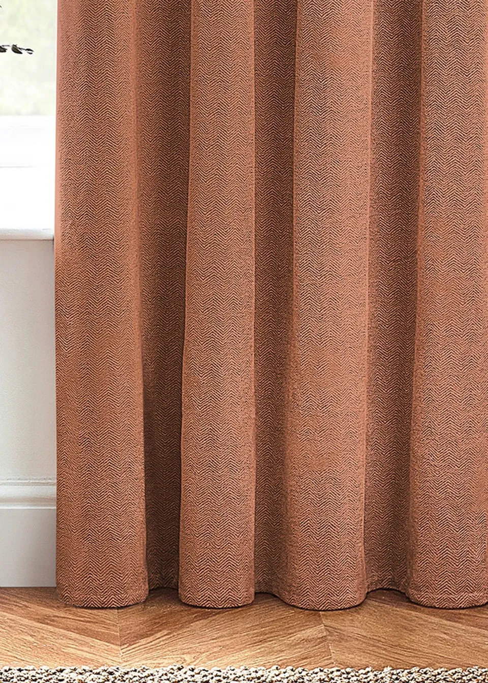 furn. Hudson Herringbone Chenille Eyelet Curtains