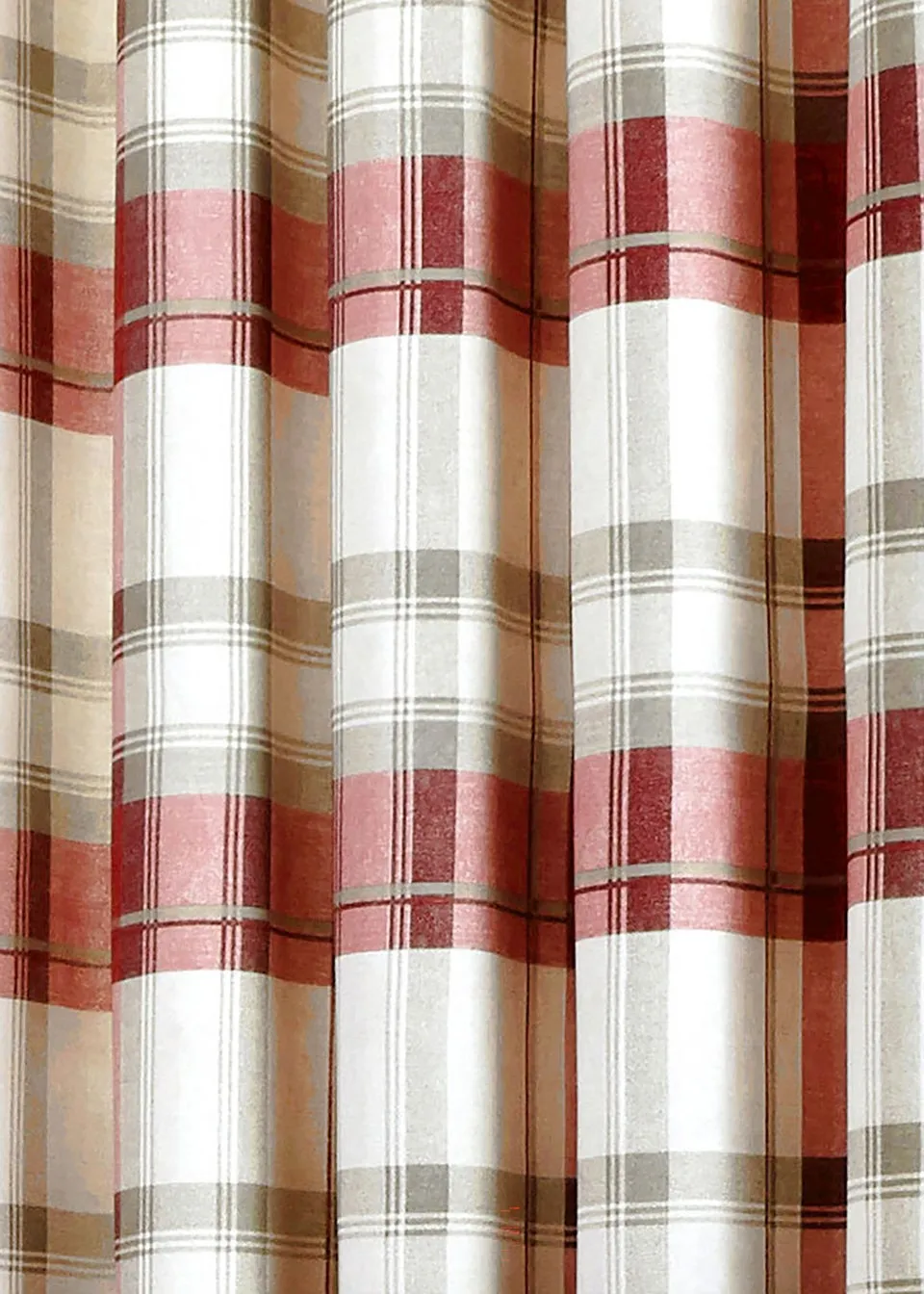 Fusion Balmoral Check Red Eyelet Curtains