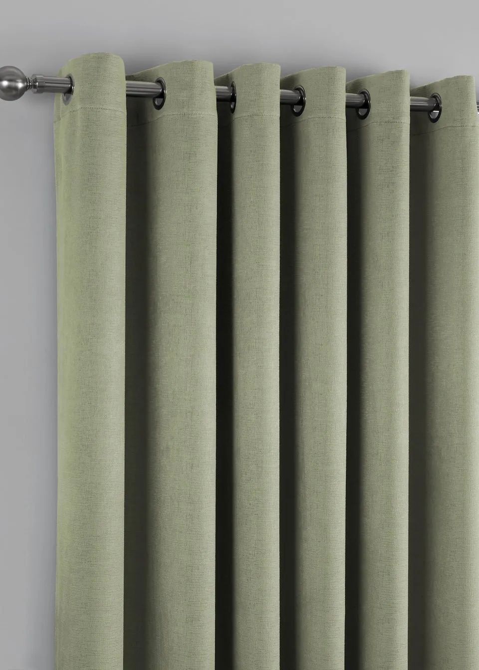 Fusion Strata Dimout Green Eyelet Curtains