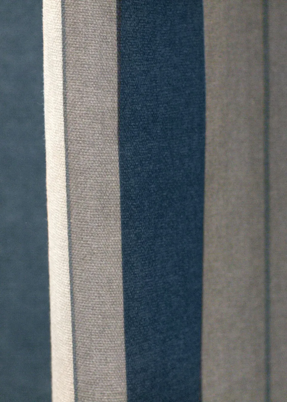 Fusion Whitworth Stripe Blue Eyelet Curtains