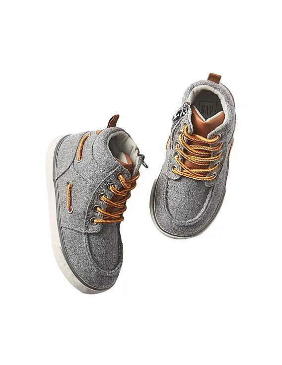 GAP Baby Grey Flannel Hi-Top Sneakers