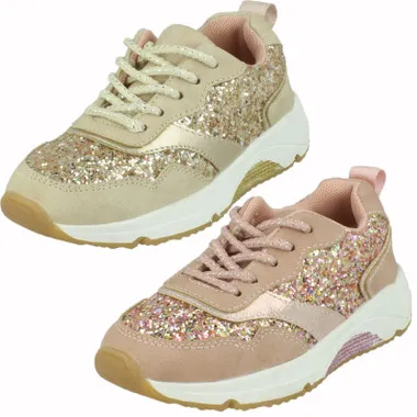 Girls Spot On Glittery Trainers H2R648