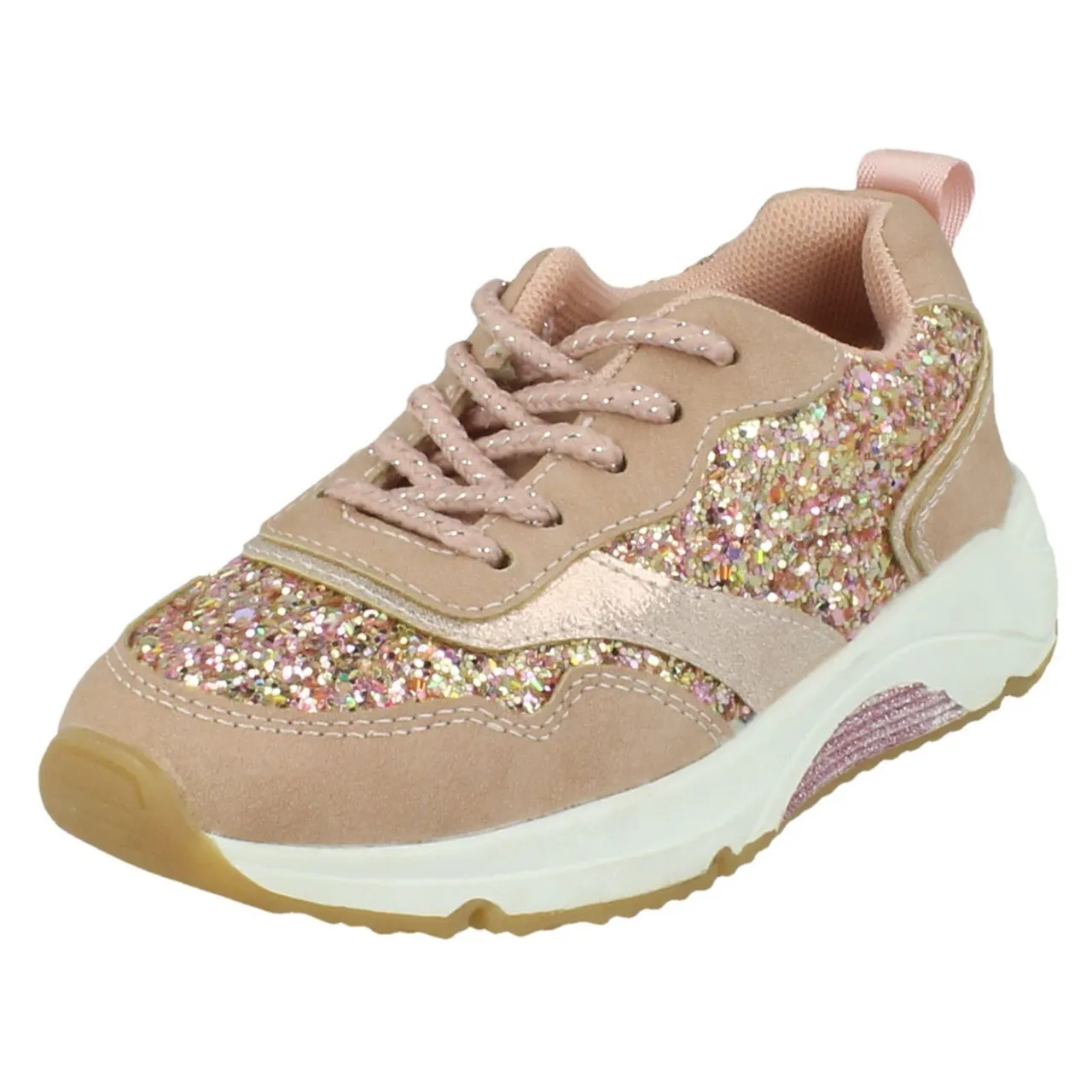 Girls Spot On Glittery Trainers H2R648