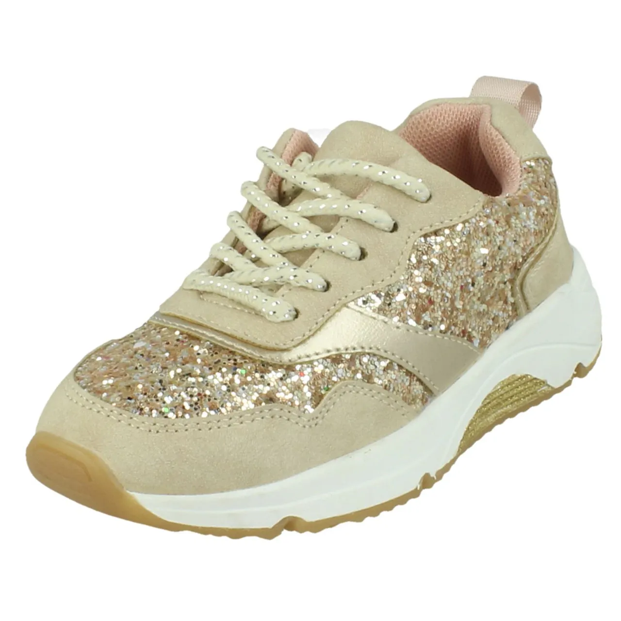 Girls Spot On Glittery Trainers H2R648