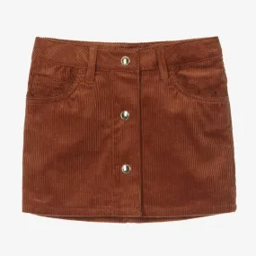 Girls Tan Brown Corduroy Skirt