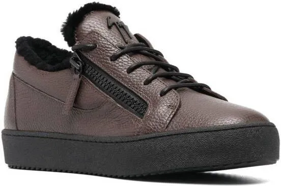 Giuseppe Zanotti leather low top sneakers Brown