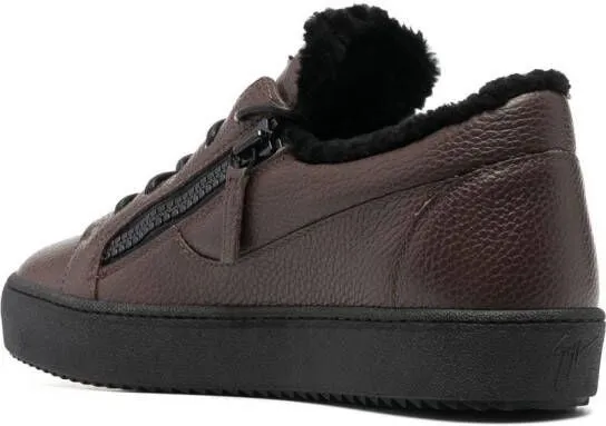 Giuseppe Zanotti leather low top sneakers Brown