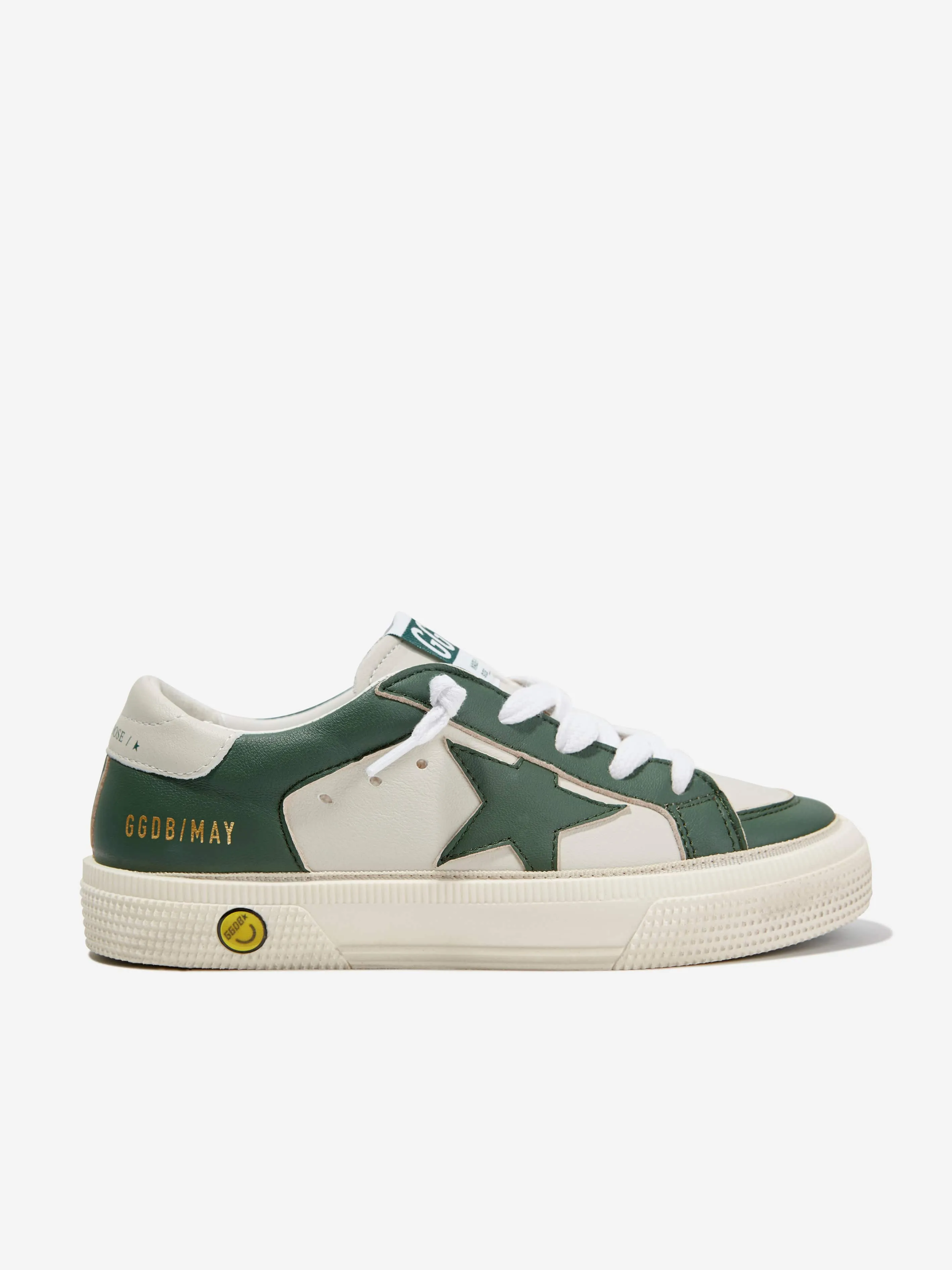 Golden Goose Kids Leather May Trainers in Green